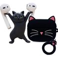 thumbnail image 1 of Funda Airpod Pro Cute Cat con soporte para Airpod de gato Funda protectora de silicona para Apple Airpods Pro - Regalos de cumpleaños de Navidad para mujeres y niñas (negro, 1 of 1