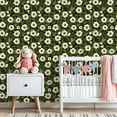 thumbnail image 3 of Peel and Stick Wallpaper 23.6in x 9.8ft Floral White Anemone Flowers Green Leaves Dark Contact Paper Vinyl Waterproof Self Adhesive Wall Paper for Bedroom Shelf Cabinet Renter Friendly, 3 of 8