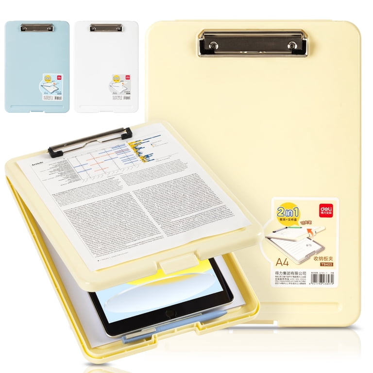 Deli Storage Clipboard with Pen Holder, Yellow photo 1