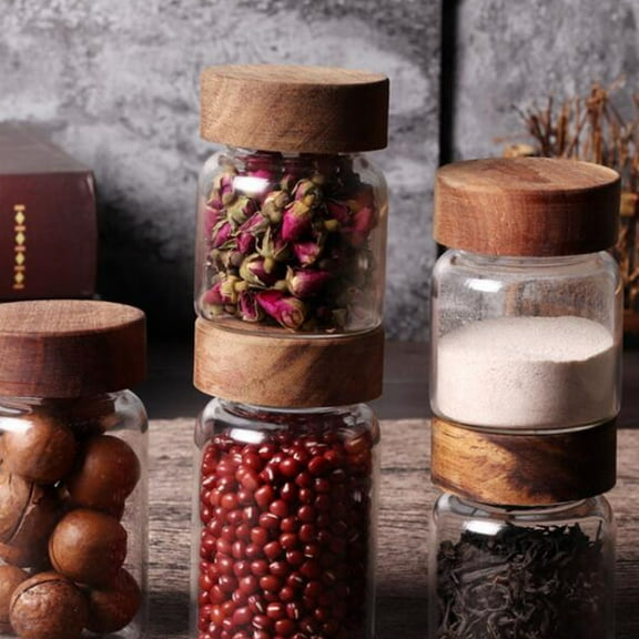SOPOTUTU Glass Storage Jars with Multi-Color Lids for Dry Food Storage Kitchen Containers Set