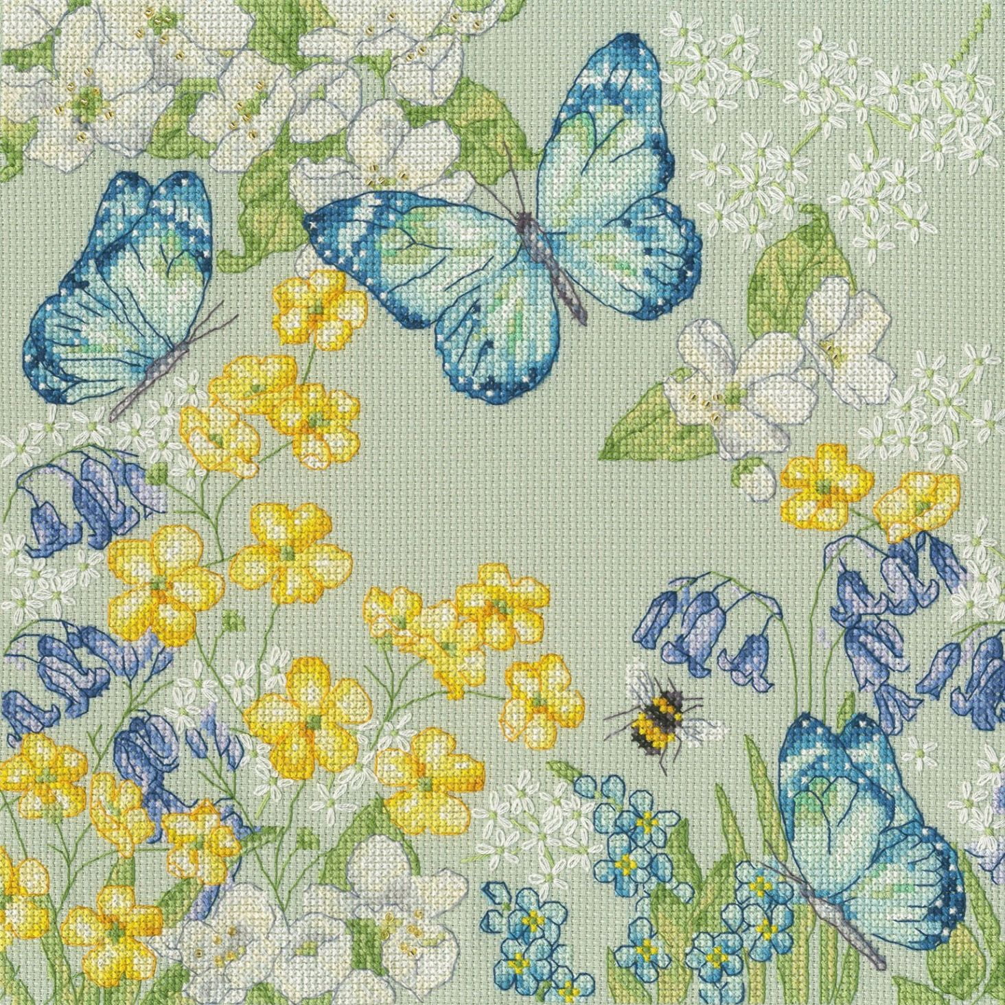 Aquamarine Meadow XKTB14 Counted Cross Stitch Kit