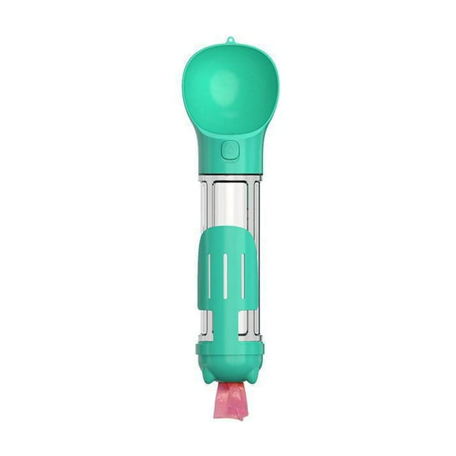Portable Dog Cat Water Bottle Food Feeder Drinker Poop Dispenser 3 In 1 Leak-proof Multifunctional