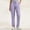 #Purple, variant on DPTALR Women's Solid Color Casual Elastic Waist Belted Pocket Pentagonal Work Pants,Khaki,Size L