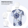 thumbnail image 3 of Rateoe Turtle with Blue Stones Pattern Men’s Baseball Short Sleeve Polo Shirt, Midweight Men's Shirt Golf Shirt Polo Shirts Quick Dry Short-X-Large, 3 of 7