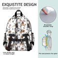 thumbnail image 5 of French Bulldog Footprint Backpack for School,Cute School Bag,Schoolbag with Adjustable Shoulder Straps & Padded Back,15.25"x11.5"x5.25", 5 of 6