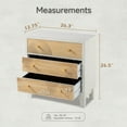 thumbnail image 3 of COZAYH 3-Drawer Farmhouse Dresser with Handicraft Wood Ring Motif, Fully Assembled Nightstand Wooden Finish for Boho, Mid-century, Rustic Style, 3 of 6