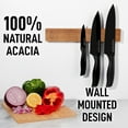 thumbnail image 4 of Zulay Kitchen 11.75" Seamless Maple Wood Magnetic Knife Holder - Wooden Magnetic Knife Strip for Organizing your Kitchen (Acacia Wood), 4 of 8