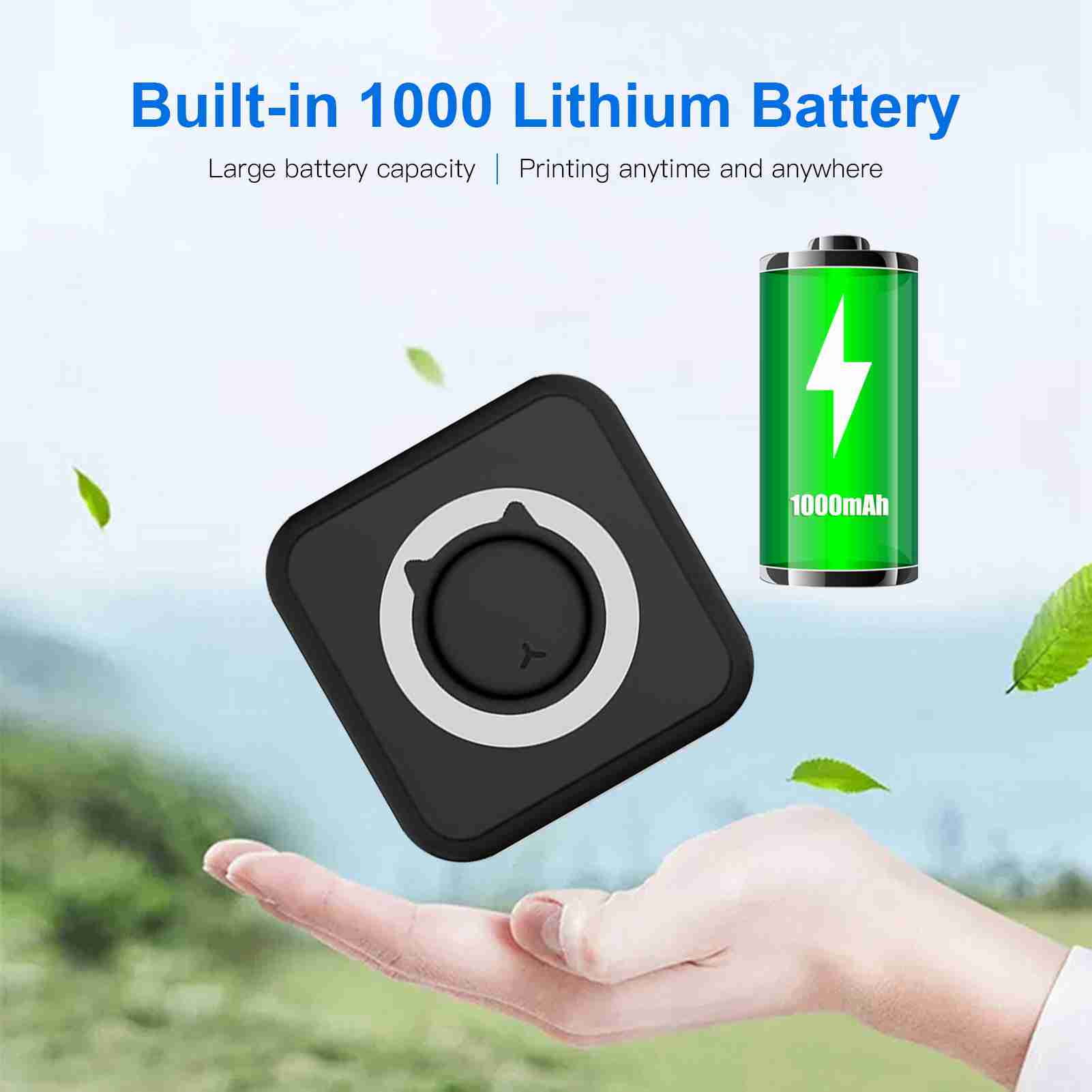Printer  Photo Printer Multifunction Portable Printer Wireless  Mini Printer Support BT Connection For Smartphone With 6 Thermal Paper Rolls+5 Self-adhesive Paper