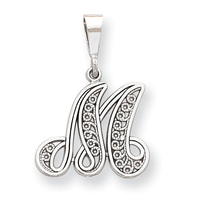 IceCarats - 14kt White Gold Solid Filigree Initial Monogram Name Letter ...