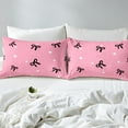 thumbnail image 4 of Erosebridal Kawaii Bow Fitted Sheet Queen, Pink Love Fitted Sheet Set Queen, Dreamy Cartoon Decor, 3-Piece（No Top Sheet）, 4 of 6