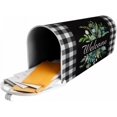 thumbnail image 5 of Wreath Buffalo Plaid Mailbox Covers Black White Plaid and Leaves Mailbox Cover Magnetic Welcome Mail Box Covers Garden Outdoor Decor Standard Size 21 x 18 Inchs, 5 of 6