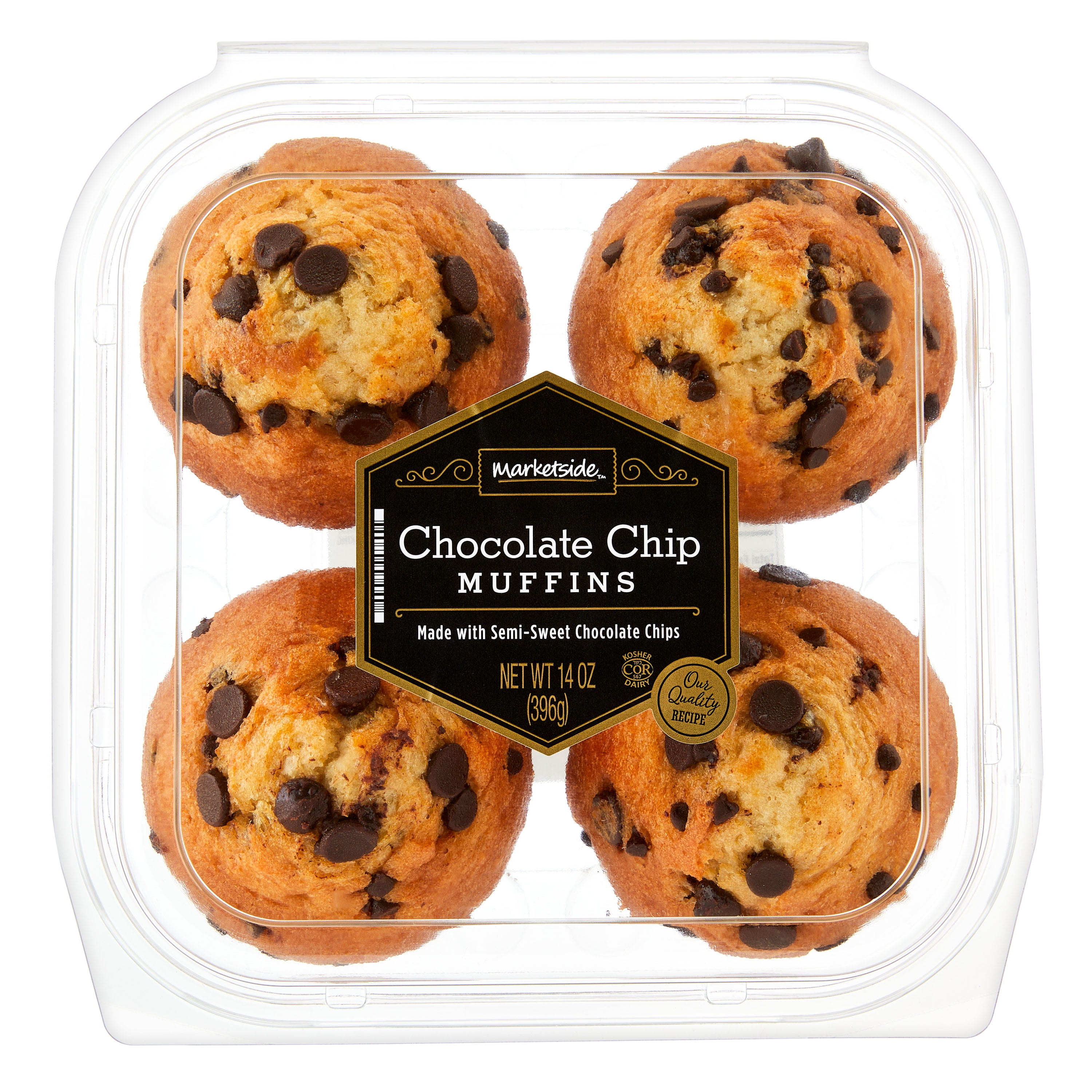 Marketside Chocolate Chip Muffins, 14 oz, 4 Count