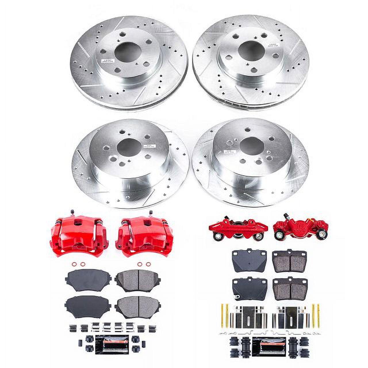 PowerStop Front and Rear Z23 Evolution Sport Brake Pad and Rotor Kit with Red Powder Coated Calipers Fits: TOYOTA Select Models KC2842