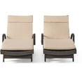 thumbnail image 1 of Noble House Salem Chaise Longue en Osier d'Extérieur avec Coussin (Ensemble de 2), 1 of 10