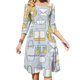 thumbnail image 1 of Todo lo que necesitas en un bolso. Y luego otro bolso... Vestido de escote cuadrado Bonitos vestidos holgados con estampados Elegante vestido de fiesta en la playa Gris amarillo, 1 of 6