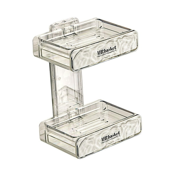 Jaboneras, accesorios de baño, soporte para esponja de jabón, elegante bandeja de drenaje desmontable, montado en la pared para baño, Doble capa