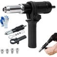 thumbnail image 1 of 2026 New Professional Electric Rivet Gun Adapter Kit, Rivet Gun Adapter with Removable Plastic Handle, Including 2.4/3.2/4.0/4.8mm Diameter Rivet Head for Cordless Electric Power Drills (1set), 1 of 8
