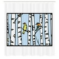 thumbnail image 3 of Ambesonne Cartoon Shower Curtain, Birch Tree Drawing Bark, 69"Wx70"L, Pale Blue White, 3 of 5