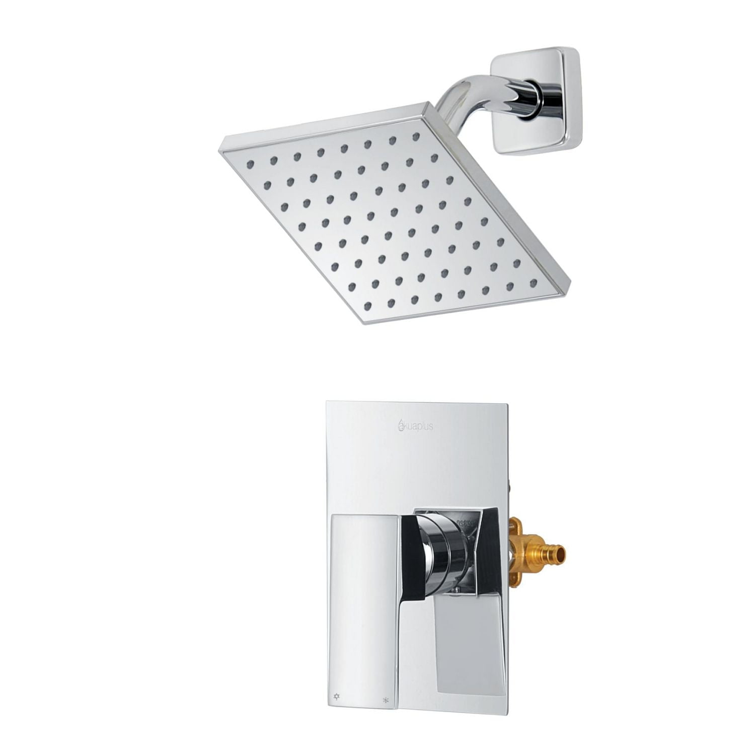 Square Pressure-balanced shower set. PEX connection 1/2-in chrome finish