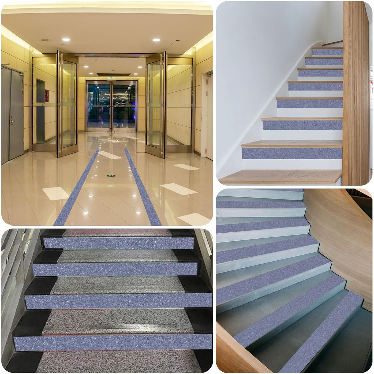 32.8 feet PVC Anti Slip Tape Warning Adhesive Tape Floor Warning for Steps Ramps Gray Adhesive for Stairs Safety Indoor Outdoor for DIY