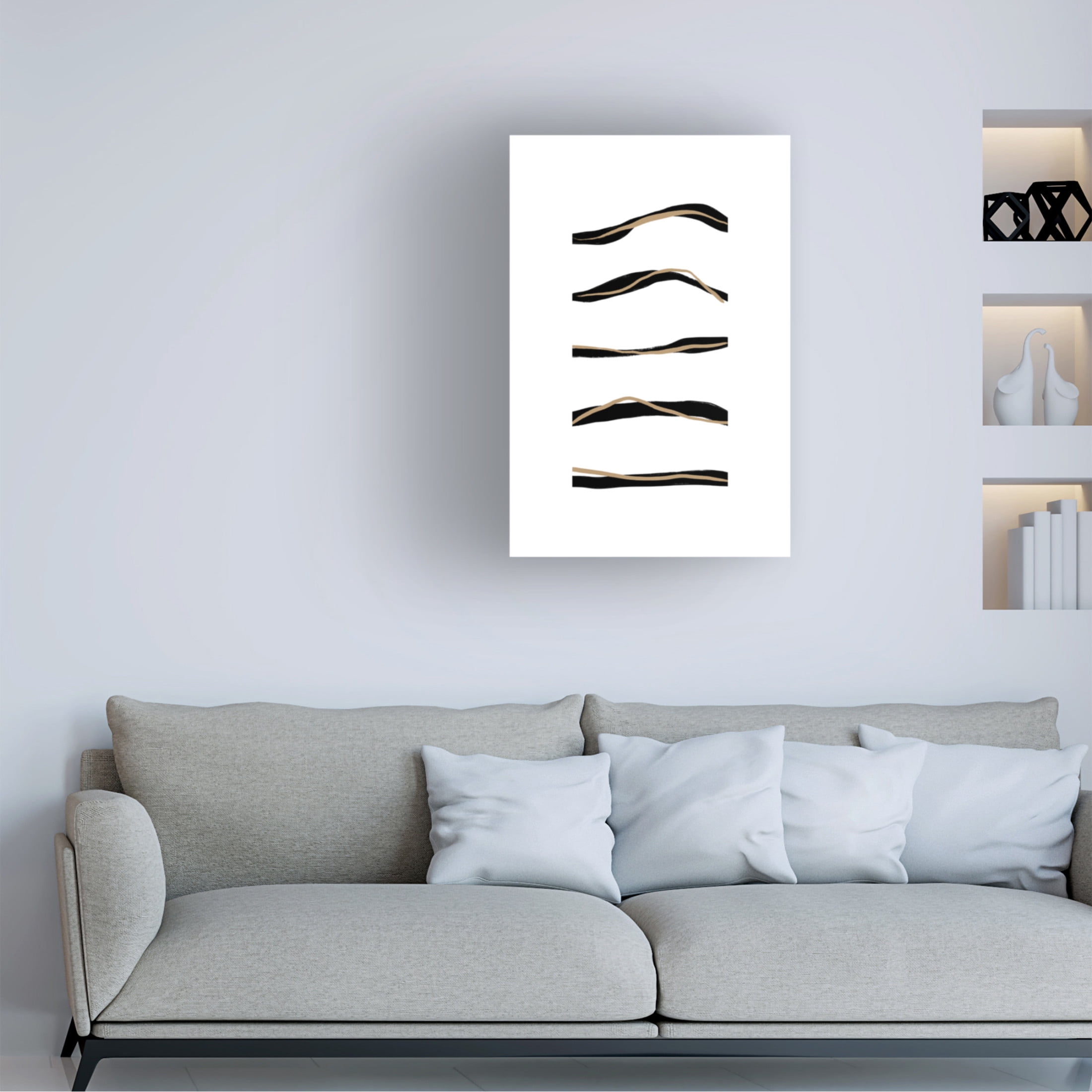 Trademark Fine Art uplusmestudio Double Line Canvas Wall Art