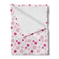 thumbnail image 2 of Abstract Soft Flannel Fleece Throw Blanket, Pastel Circles Geometric Round Ovals with Hand Drawn Wavy Stripes, Cozy Plush for Indoor and Outdoor Use, 50" x 60", Magenta Pale Pink, by Ambesonne, 2 of 5