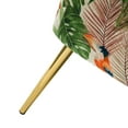 thumbnail image 4 of Floral Accent Slipper Chair Set of 2 Upholstered Dining Chairs Armless Sofa Golden Legs Home Living Room Bedroom Parrot Forest Pattern Green, 4 of 10