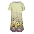 thumbnail image 4 of DYMADE Womens Summer Casual Floral Print V-Neck Short Sleeve Knee-Length Dress, 4 of 4