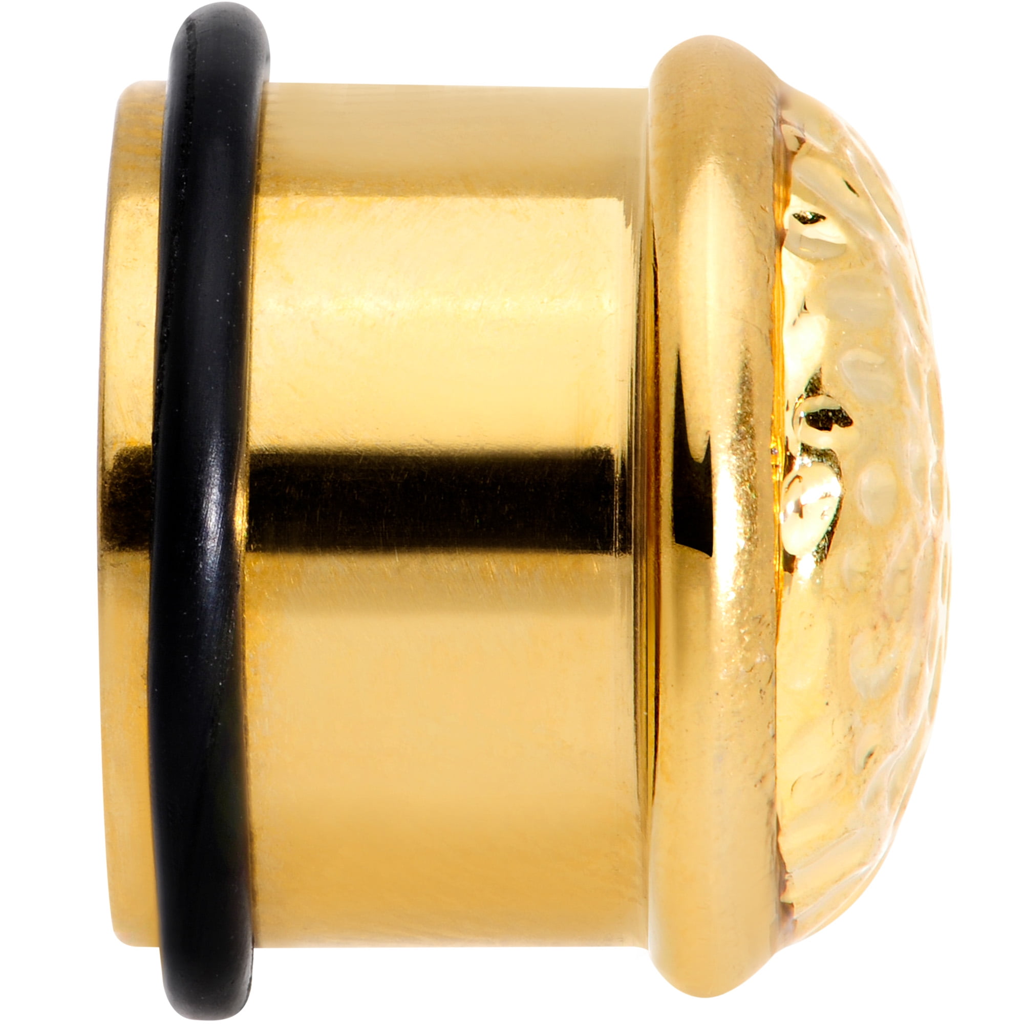 Body Candy 1/2" 2Pc Ear Plugs Plated Steel Hammered Finish Single Flare Ear Plug Gauges Set of 2 12mm