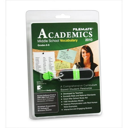 FileMate Academics Middle School Vocabulary 2010 2GB USB Drive Educational Software