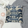 thumbnail image 2 of Creowell Porcelain Throw Pillow Covers,Classic Chinoiserie Blue and White with Pavilion Pattern Throw Pillowcases,Decorative Square Cushion Covers for Couch Bed Car,Multi-Size, 2 of 5