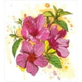 thumbnail image 3 of Ambesonne Floral Duvet Cover Sets, Vibrant Hibiscus Flower, 2-Queen, Earth Yellow Fuchsia, 3 of 7