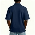 thumbnail image 6 of Mens Men's Short Sleeve Polo Shirts, Cotton Blend, 3 Button Closure, Regular Fit Navy L, 6 of 9