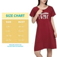 thumbnail image 6 of HDE Sleep Shirt for Women 100% Cotton Nightgown S-5X Wine Size S/M, 6 of 9