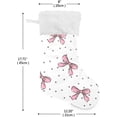 thumbnail image 2 of Coolnut 1 PCS Christmas Stocking Bow Pink Big Warm 17.7 x 12 Inch Hanging Xmas Stockings Decoration for Family Holiday Party Ornaments Decor Fireplace, 2 of 7