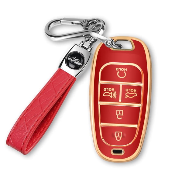 For Hyundai Key fob Cover Fits for 2024 2023 2022 2021 Hyundai Sonata Santa fe Tucson Smart 5 Button Key Case Shell