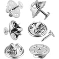 thumbnail image 1 of 120 Pairs Butterfly Clutch Tie Tacks Pin Back Compatible With With 8mm Length Blank Pins For Craft Making (silver) -Yx, 1 of 4
