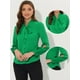 thumbnail image 2 of Blusa elegante Allegra K de gasa Verde XS con cuello de pajarita, 2 of 5