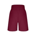 thumbnail image 5 of ClodeEU Women's Summer Elast Waist Vintage Shorts with Pockets, Casual Loose Short Red,Womens Plus S, 5 of 8