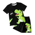thumbnail image 3 of Kids Clothes Boys Toddler Baby Boy Set Spring Summer Cotton Elastic Print 18-24 Months 2t 3t 4t 5t 6t Tshirt Shorts T-Shirt with Solid 2Pcs Outfit Dinosaur Summer Pajamas Sleepwear Set, 3 of 4