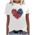 thumbnail image 4 of Brnmxoke Red White and Blue Shirts for Women,Women American Flag Heart Patriotic T-Shirt 4th of July Graphic Tees Shirts USA Flag Star Stripe Tops, 4 of 5