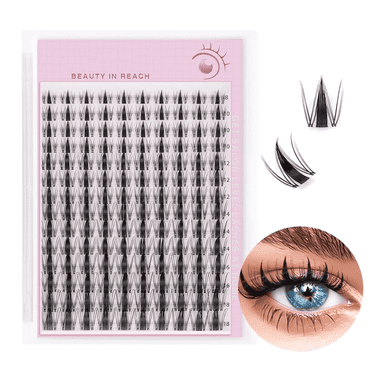 Fairy Lash Clusters 8-18mm Manga Eyelash Clusters C Curl - WideSpan DIY Eyelash Extensions Wet-Look Spiky Anime Lashes Individual Fake Eyelashes Clusters with 0.05mm Ultra-Thin Invisible Lash Band