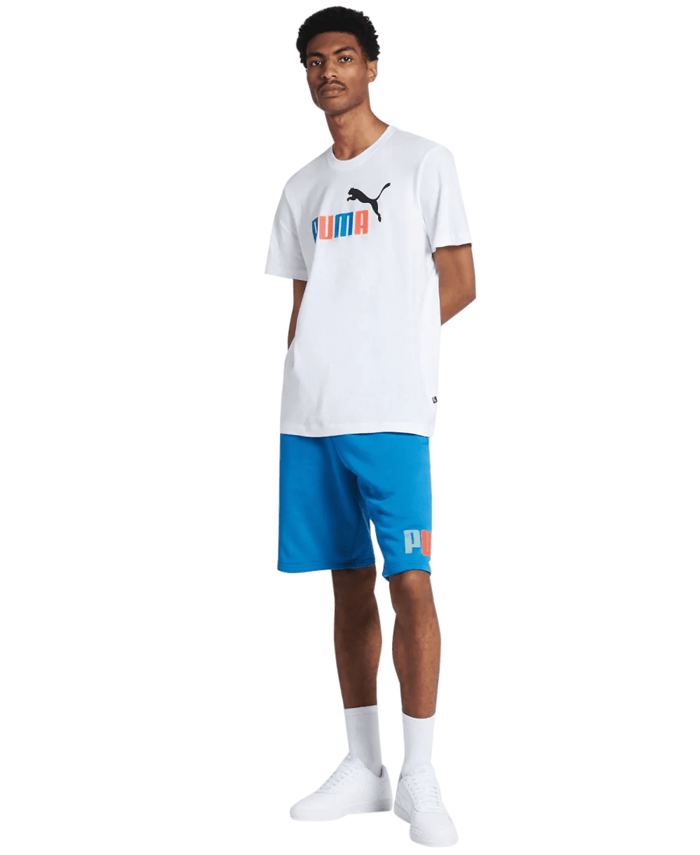 PUMA Mens Essentials 2 Logo T-Shirt WHT-L