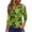 Green, variant on Women Halloween Crewneck T-Shirt 3/4 Sleeve Tops Witch Pumpkin Graphic Loose Fit Tees for Halloween Party Wear