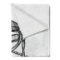 thumbnail image 2 of Tattoo Soft Flannel Fleece Throw Blanket, Pencil Drawing Romantic Theme Hourglass of Eternal Love with Roses Print, Cozy Plush for Indoor and Outdoor Use, 50" x 60", Black and White, by Ambesonne, 2 of 5