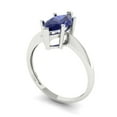 thumbnail image 2 of 1.5 ctw Solitaire Anniversary Ring for Women | Marquise Cut Simulated Tanzanite | Hyperallergenic Solid 18K White Gold, 2 of 5