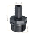 thumbnail image 2 of Uxcell Barb Hose Fitting, Barbed Male Thread Pipe Connector Adapter Gray 16mm 3, 2 of 5