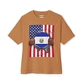 thumbnail image 5 of El Salvador Flag + USA Flag Pride T-shirt | Salvadorian + American Flag Rip 4th Of July | Funny Viral Latino Tees | Unisex - 4 Colors, 5 of 9