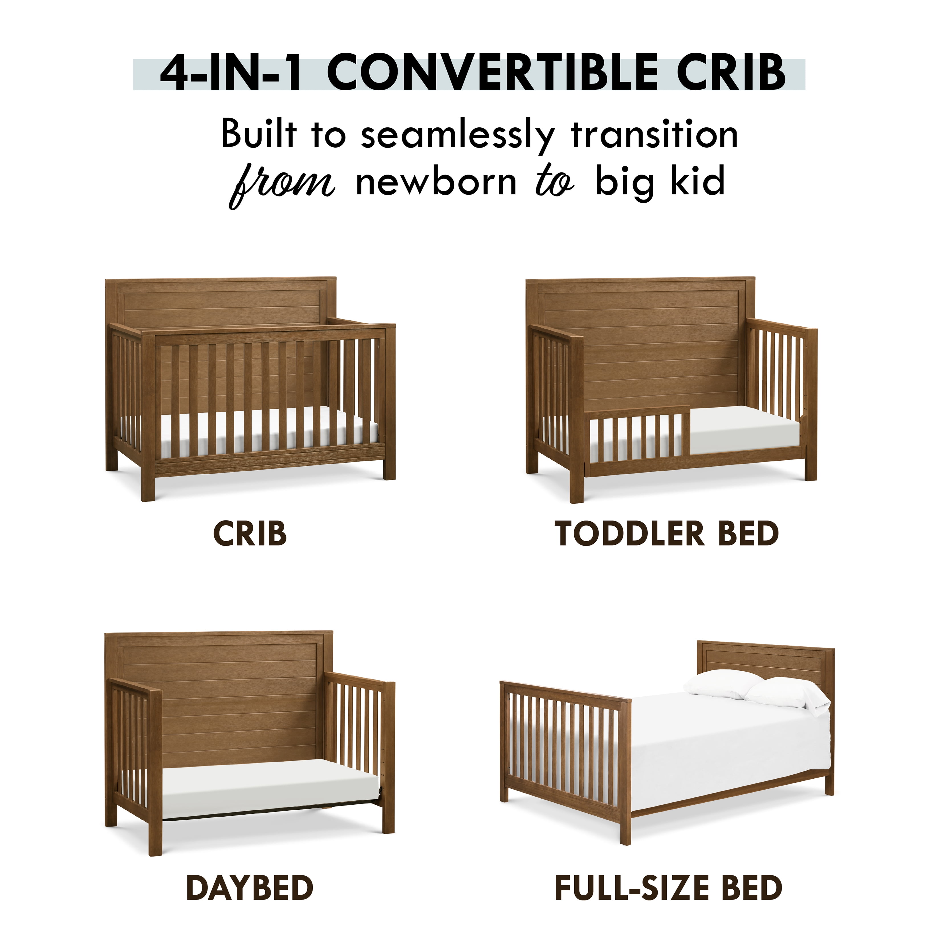 DaVinci Fairway 4 in 1 Convertible Crib Stablewood Walmart