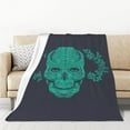 thumbnail image 1 of XMXT Throw Blankets, Star Skull Rose Pattern Bed Blanket for Bedroom Sofa, 50 x 70 inches Gray, 1 of 9